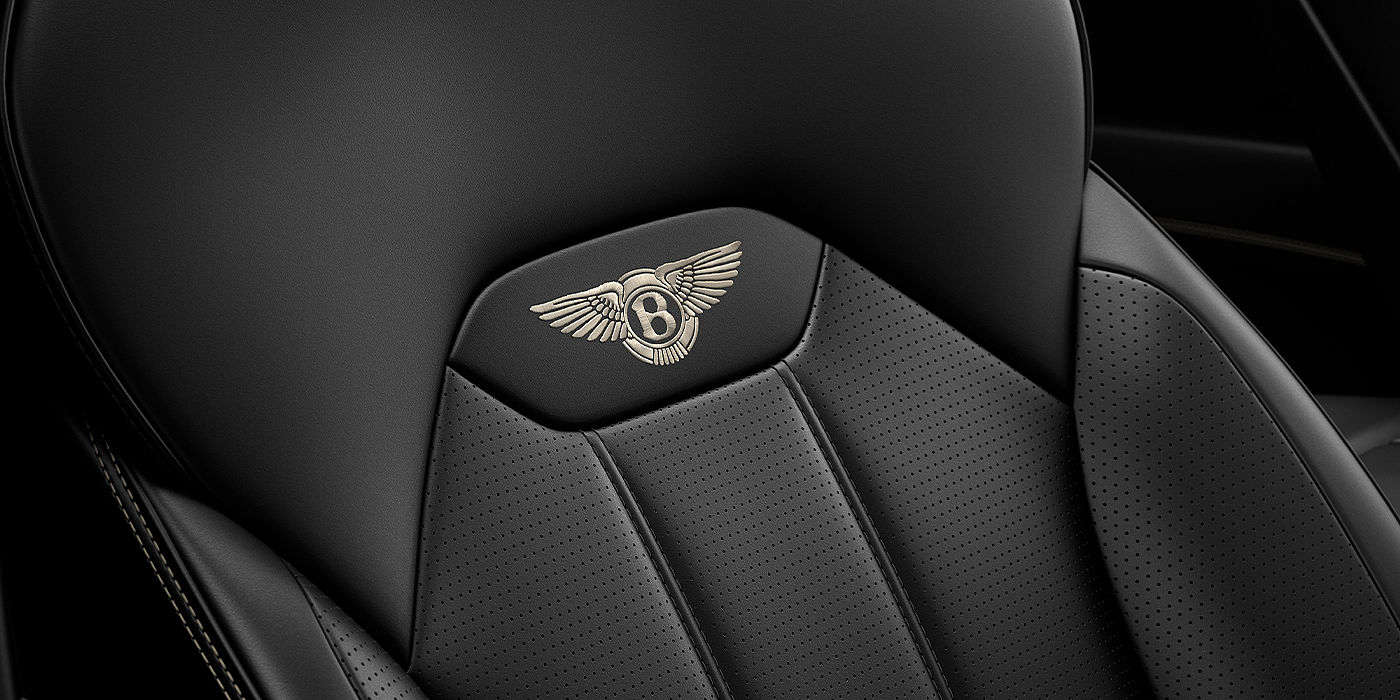 Bentley Newcastle Bentley Bentayga SUV seat detail in Beluga black hide