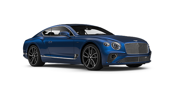 Bentley Newcastle Bentley GT Azure coupe in Sequin Blue paint front 34