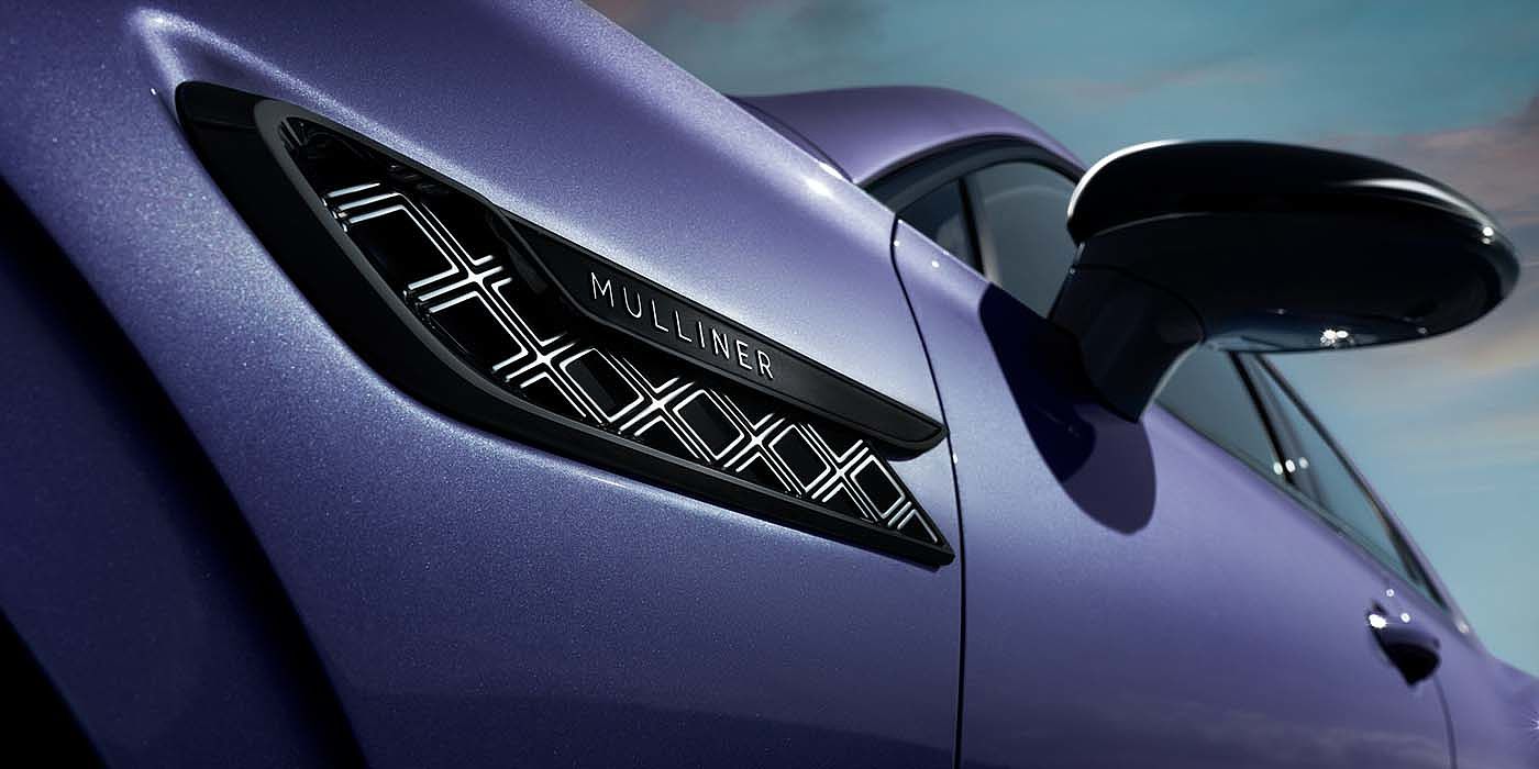Bentley Newcastle Bentley Flying Spur Mulliner in Tanzanite Purple paint with Blackline Specification wing vent